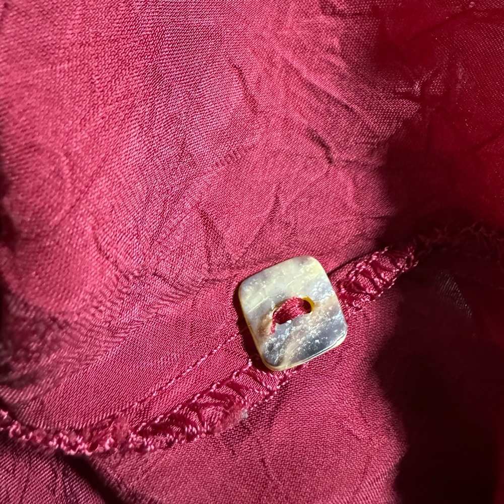 Click Color Me Cotton Red Crinkle Button Tunic To… - image 7